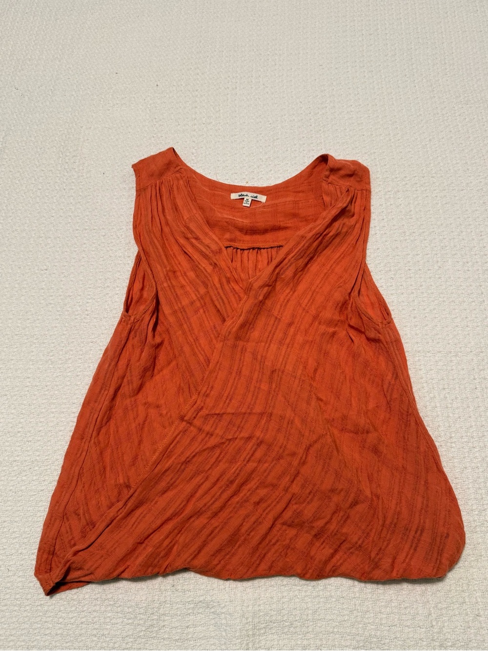 bleuh ciel Rust-Orange Sleeveless Wrap Front Camisole